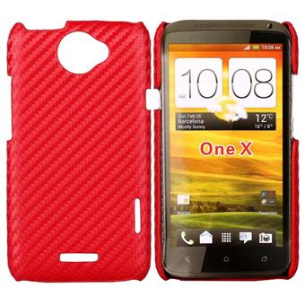 Corbon-kuori HTC ONE X (punainen)