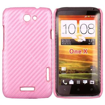 HTC One X Corbon -kuori (vaaleanpunainen)