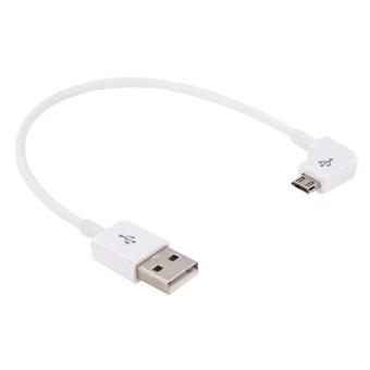 Kyynärpää Micro USB - USB 2.0 -kaapeli 0,20 metriä - valkoinen