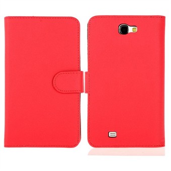 Pehmeä muovi/nahkakotelo Samsung Galaxy Note 2 (punainen)