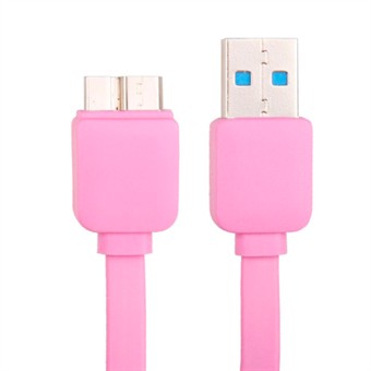 Litteä USB 3.0 -lataus- / synkronointikaapeli 1M (vaaleanpunainen)