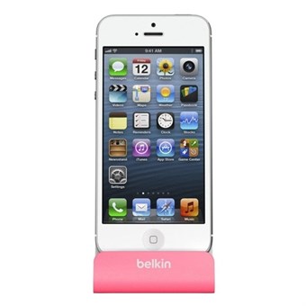 Belkin iPhone Dock Station USB-kaapelilla - vaaleanpunainen