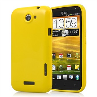 HTC ONE X - silikonikuori (keltainen)