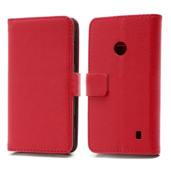 Käytännöllinen lompakkokotelo – Lumia 520/525 (punainen)