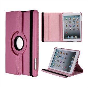 Tanskan halvin 360 asteen pyörivä kansi iPad Mini 1:lle / iPad Mini 2:lle / iPad Mini 3:lle (vaaleanpunainen)