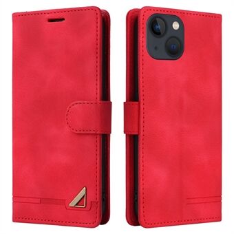 007-sarja iPhone 15 Plussan PU-nahkainen telinekotelo, joka toimii lompakkona ja suojaa puhelinta.