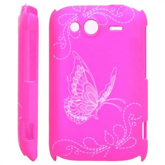 HTC Wildfire S Butterfly -kuori (Hot Pink)