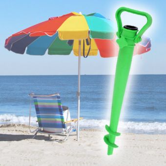 Sateenvarjo vartaat rannalle