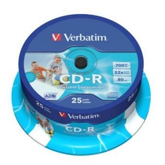 Printable CD-R Verbatim  700 MB 52x 25 pcs