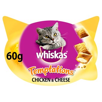 Whiskas Temptations - Kana ja juusto - Kissan herkut - 60 g