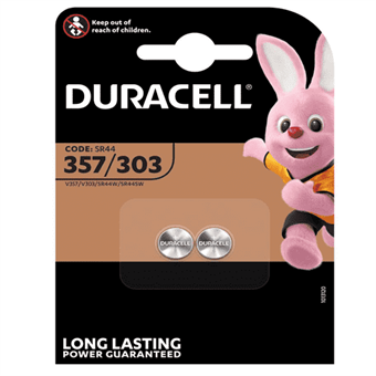 Duracell SR44 / D357 / D303 - Kellon paristo - 2 kpl
