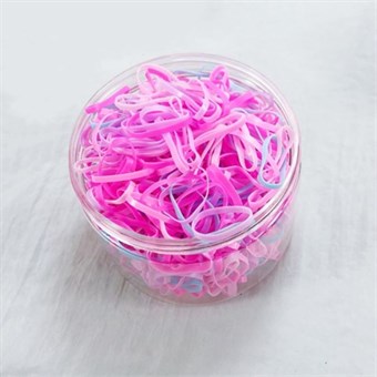 500 kpl. Värilliset Kuminauhat Lasten Hiustenhoitoon - Pinkki