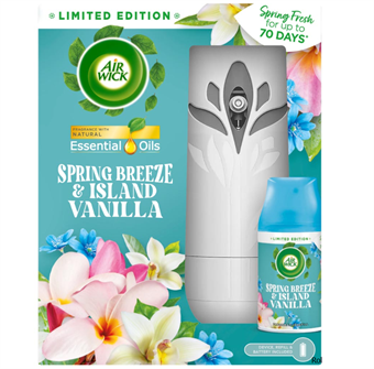 Air Wick Freshmatic Spray täytteellä - Spring Breeze ja Island Vanilla