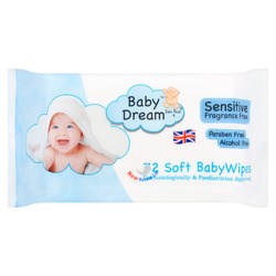 Baby Dream Sensitive - Hajusteeton pehmeä vauvanpuhdistusliina - 72 kpl.