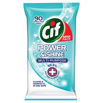 Cif Power & Shine Monikäyttöiset antibakteeriset puhdistusliinat - 90 kpl