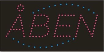 Kyltti valolla - Avoin