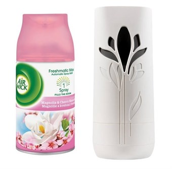 Air Wick Freshmatic Spray + Magnolia & Cherry Blossom Refill -sarja - valkoinen