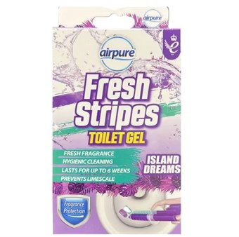 AirPure Fresh Stripes WC-geeli - WC-puhdistusaine - Vaihtoehto WC-paloille - Island Dreams