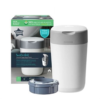 Tommee Tippee Diaper Pail Sangenic Twist & Click + 1 kpl Täyttö - Valkoinen