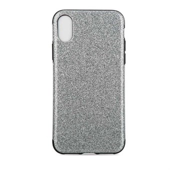 Shiny kimallekotelo pehmeästä TPU-muovista iPhone X / iPhone Xs -puhelimelle - hopeanharmaa