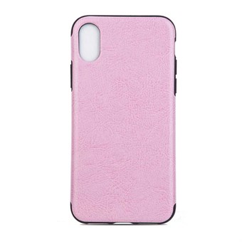 Korkea tyylikäs TPU-muovi- ja silikonikuori iPhone X / iPhone Xs -puhelimelle - vaaleanpunainen