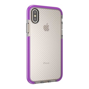 Täydellinen lasinen kuori TPU-muovista ja silikonista iPhone X / iPhone Xs -puhelimelle - violetti