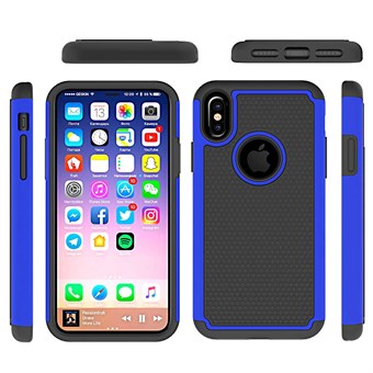 TPU: n kuuma kuplakotelo iPhone X: lle / iPhone X: lle - tummansininen