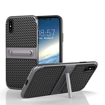 Fancy ohut kuori TPU-muovia ja hiiltä iPhone X / iPhone Xs -puhelimelle - harmaa
