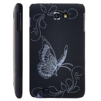 Galaxy Note Butterfly -suojus (musta)