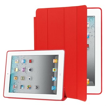 Tyylikäs Smart Cover Sleep / Wake-up iPad 2 / iPad 3 / iPad 4:lle - punainen