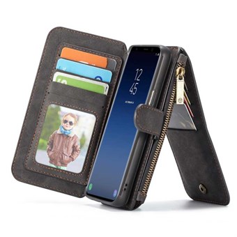 CaseMe Flip -lompakko Samsung Galaxy S9 Plus -puhelimelle - musta