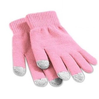 3 Finger Touch Glove - vaaleanpunainen
