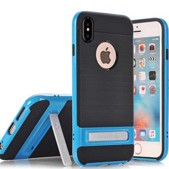High Fashion Stander Cover TPU iPhone X / iPhone Xs -puhelimelle - sininen