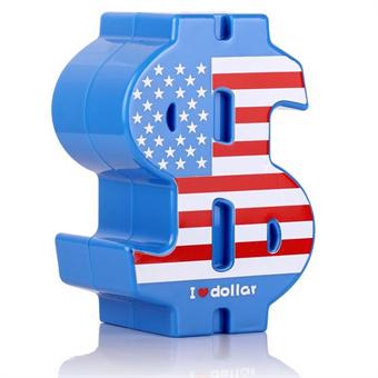 Blue Dollar Logo Piggy Bank muovinen säästölaatikko