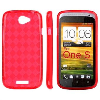 Ruudullinen kansi HTC ONE S (punainen)