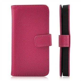 Yksinkertainen lompakkokotelo iPhone 5 / iPhone 5S / iPhone SE 2013 (vaaleanpunainen)