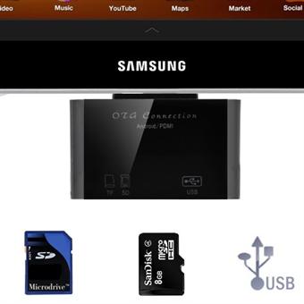 OTG-liitäntäsarja + kortinlukija Galaxy Tab -laitteelle