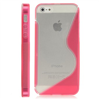 iPhone 5 / iPhone 5S / iPhone SE 2013 - Line muovikansi M silikonisivut (punainen)