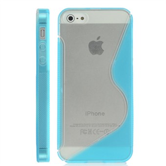 iPhone 5 / iPhone 5S / iPhone SE 2013 - Line muovikansi M silikonisivut (sininen)