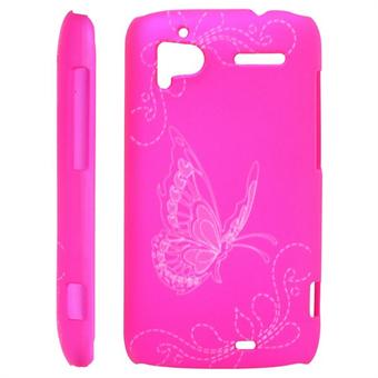 Butterflies-suojus HTC Sensationille (Hot Pink)