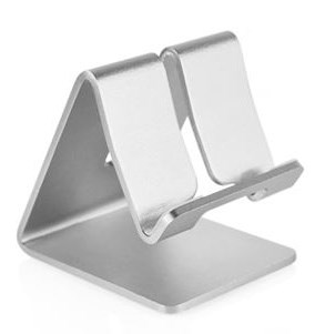 Alumiininen pidike älypuhelimelle/tabletille, Universal - hopea