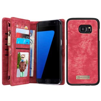 CaseMe Läppälompakko Samsung Galaxy S7 Edge -puhelimelle - punainen