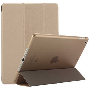 Silkkinen kolminkertainen tekonahkakotelo iPad Airille ja iPad 9.7 "- kulta