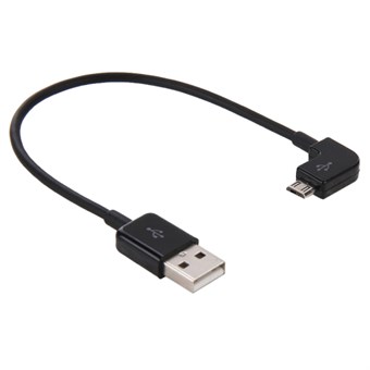 Kyynärpää Micro USB - USB 2.0 -kaapeli 0,2 metriä - musta