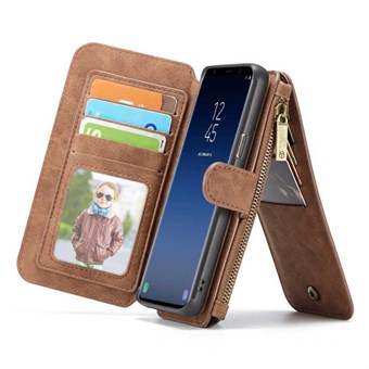CaseMe Flip -lompakko Samsung Galaxy S9: lle - ruskea
