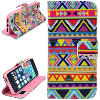 Stand Card Lompakkokotelo iPhone 5 / iPhone 5S / iPhone SE 2013 - Hipster