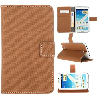 Kangaskotelo Samsung Galaxy Note 2 (ruskea)