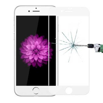 Karkaistu 3D täysin peittävä lasikalvo iPhone 6 / iPhone 6S (valkoinen)