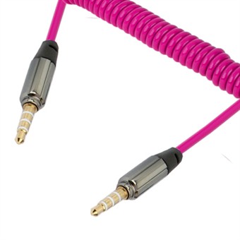Kierretty 3,5 mm Audio AUX -kaapeli 15 cm - 150 cm - Magenta
