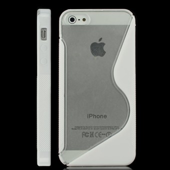 iPhone 5 / iPhone 5S / iPhone SE 2013 - Line muovikansi M silikonisivut (valkoinen)